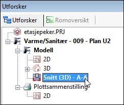 114 Eksporter mengeliste/plott/utsnitt DDS-CAD 14 Snitt Snitt opprettes med å velge (Snitt) i hovedknapperaden.