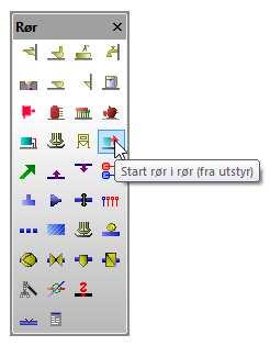 DDS-CAD 14 Strektegning/Plassere og redigere objekt 75 Start fra rør i rør fungerer i prinsippet på samme måte som SmartStart, men med denne vil DDS-CAD bruke flexi rør i stedet for tradisjonelle rør