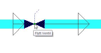 DDS-CAD 14 Strektegning/Plassere og redigere objekt 85 En ventil kan flyttes langs rørstrekket både med og mot tegneretning.
