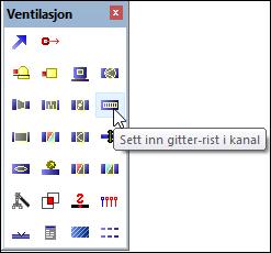 DDS-CAD 14 Gjennomgådende ventiler / rister Gjennomgående ventiler og rister må settes i eksisterende kanal. Funksjonen finner du i verktøysettet.