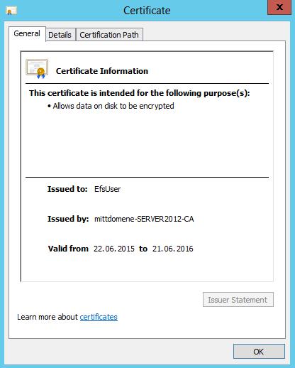 Vinduet viser hvilken bruker sertifikatet er utstedt til, hvilken CA som har utstedt det og hvilken periode det er gyldig for. 5.