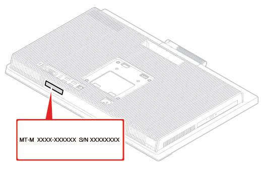 Etikett for maskintype og modell Etiketten med maskintype og modell identifiserer datamaskinen.