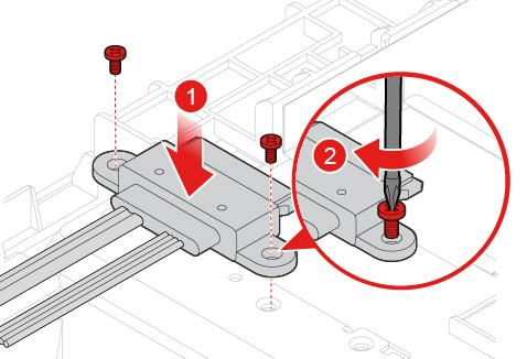 Figur 31. Installere kablene for den optiske stasjonen og lagringsstasjonen 6.