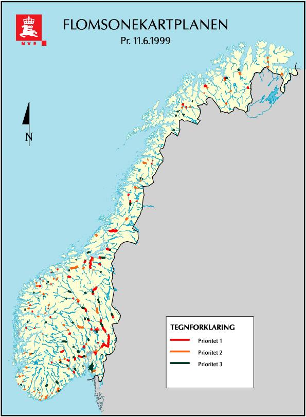 Flomsonekart Flomsonekartprosjektet 123 delstrekninger ca 1100 km elvestrekning, samt ca 400 km innsjø og stormflo De mest skadeutsatte elvestrekningene dekkes