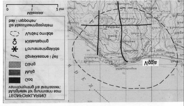 Fig.2. Utsnitt av kartblad (M711) 1521-I Orkanger som viser det vurderte området Viggja. SKAUN (Morken til Melby).