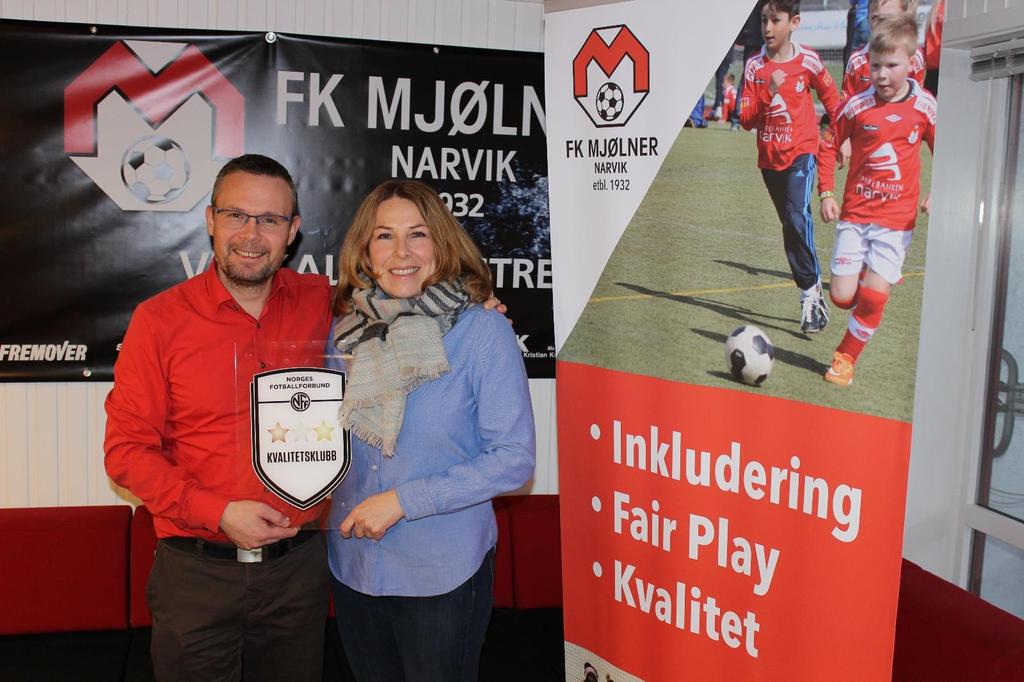 4.4.5 Utdannings-/utviklingskomitéen 2017 Meget gledelig er det å kunne gratulere FK Mjølner, som Kvalitetsklubb nivå 1. Klubben har stått i prosess i flere år.