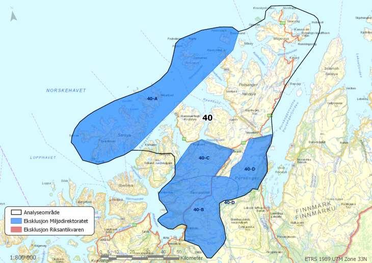 Område 40: Sennalandet/Hammerfest/Porsanger Areal: 11 324 km 2