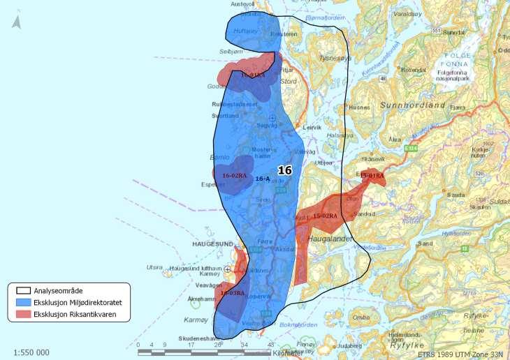 Område 16: Haugalandet/Stord Areal: 3574 km 2 Kommuner: Karmøy, Tysvær,