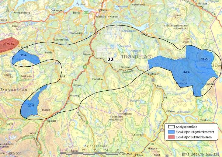 Område 22: Meldal Rensfjellet Tydal Areal: 5265 km 2 Kommuner: Oppdal,