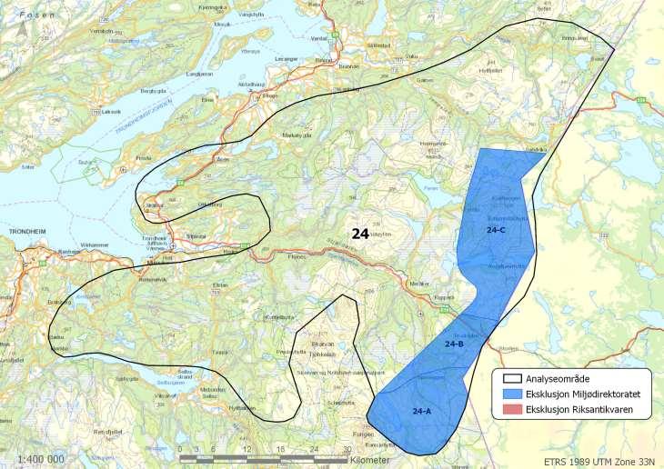 Område 24: Selbu/Hyllfjellet Areal: 3792 km 2 Kommuner: Selbu, Klæbu, Malvik,