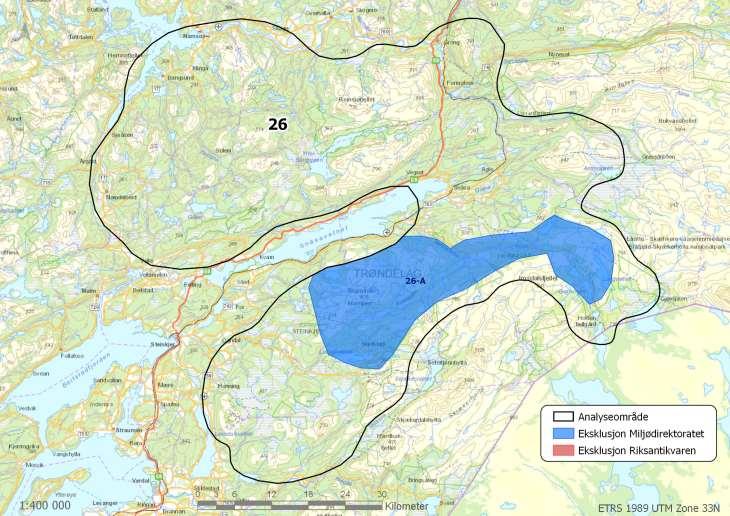 Område 26: Snåsa Areal: 3773 km 2 Kommuner: Verdal,