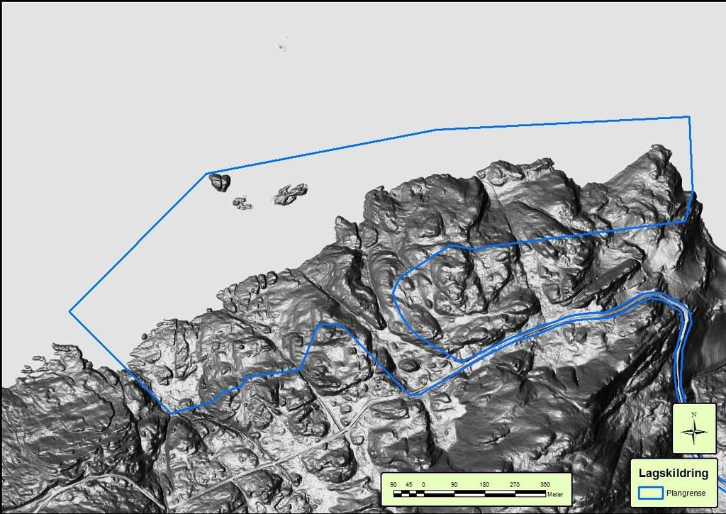 Figur 12. Utsikt fra planområdet mot Innlandet og Kristiansund. Sett mot nord.