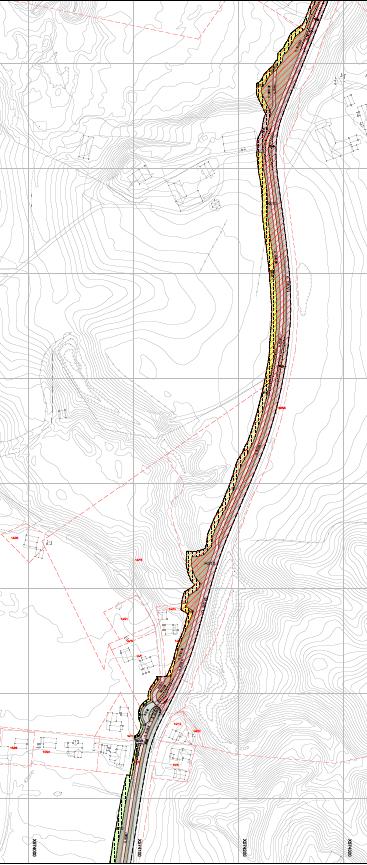 Delstrekning 2 Lysklett S- Lysklett N Forbi Lysklettberga/Lysklett Søre benyttes smal trafikkdeler og guardrail.