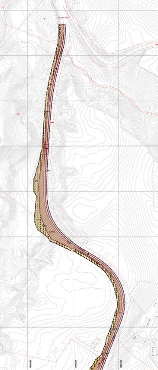 Denne har en asfaltert bredde på ca. 2,5 m. Delstrekning 3 Lysklett N - Solemsbekken Her foreslås det en bredde på 3 meter, hvor 2,5 meter er asfaltert.