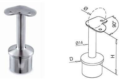 042 H = 81mm D = 42,4 x 2,0mm Top = Flat Top = Flat H =