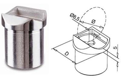 42,4 x 2,0mm Ø (Top) = 42,4mm H = 79mm D = 42,4 x 2,0mm