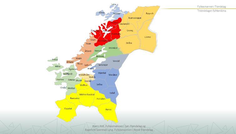 I Trøndelag fylke ble det i januar 2018 opprettet et samarbeidsforum som ledes av to representanter fra fylkesmannsembetet og består av en representant fra hver kompetansenettverk, i tillegg til