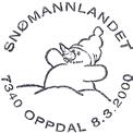 2000 TK Stempel nr. S8 SNØMANNLANDET Registrert brukt 16.03.