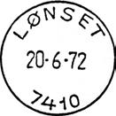 Stempel nr. 5 Type: I22 Fra gravør 15.11.1966 LØNSET Innsendt Registrert brukt fra 4-4-67 KjA til 16-6-72 OGN Stempel nr. 6 Type: I22N Fra gravør 20.06.
