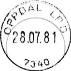 02.86 IWR Stempel nr. 21 Type: I25N Utsendt 8 Innsendt Registrert brukt fra 03..84 KjA til 28.08.85 IWR Stempel nr.