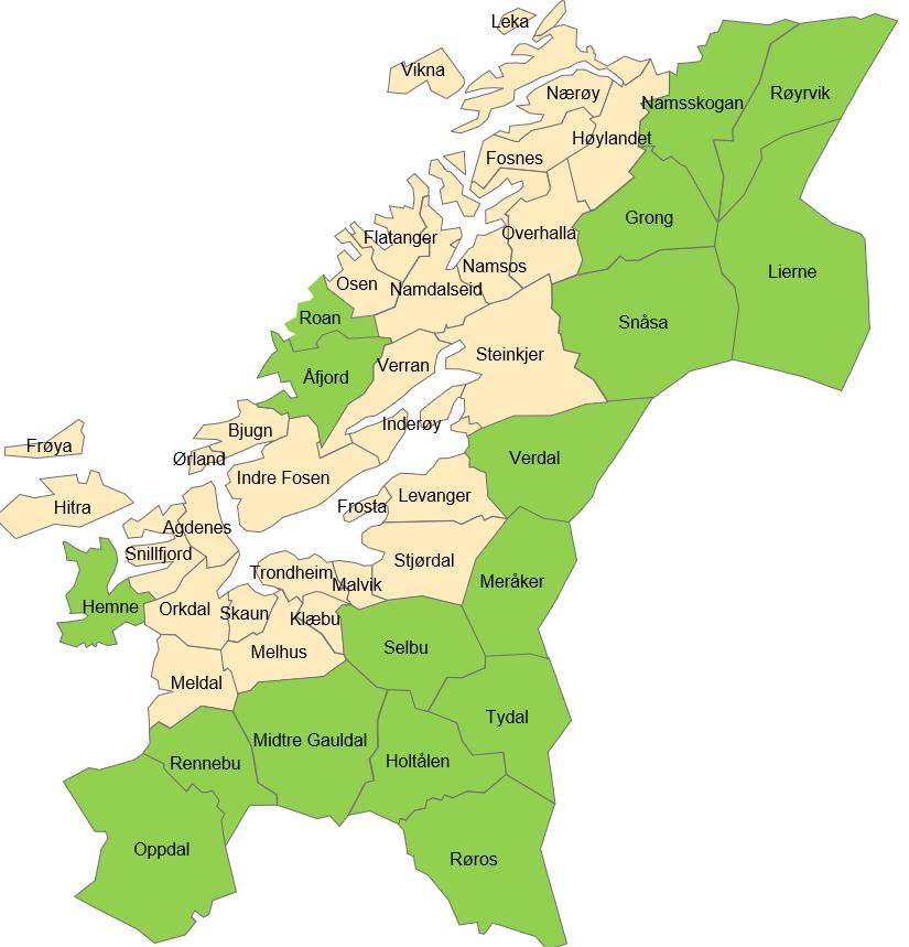 7. RESULTATER OG DISKUSJON 7.1 Dekning Det ble gjennomført undersøkelser og søk etter hekkende jaktfalk i 17 kommuner. Hovedinnsatsen var lagt til de indre og høyereliggende områdene av fylket, jf.