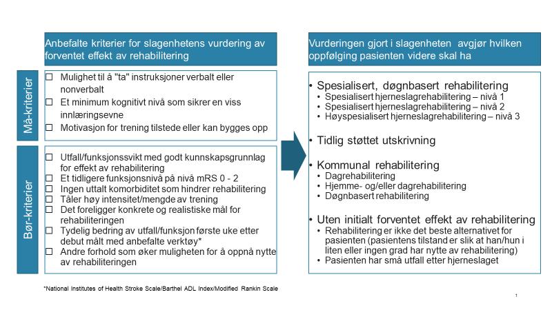 Sentralt i fase 2: Kriterier for valg av videre forløp etter