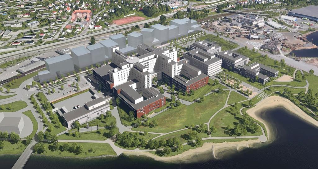 Nytt sykehus i Drammen Totalt areal 122 000 m² Funksjonsareal 51.
