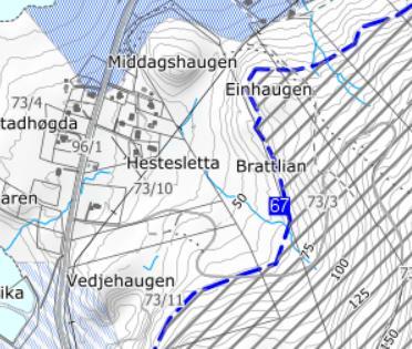 kvikkleireskred. Planområdet ligger i sin helhet under marin grense jf.