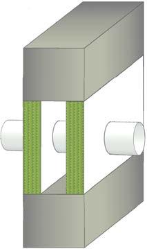 FR Brannplate 2-S KABLER BRANNMOTSTAND EI 240 (E 240) 150MM Diameter på utsparing er samme som ytre diameter på Trekker n Kabler Ø14mm i bunt Ø80mm FR Trekker n Diameter 110mm Lengde 250mm og