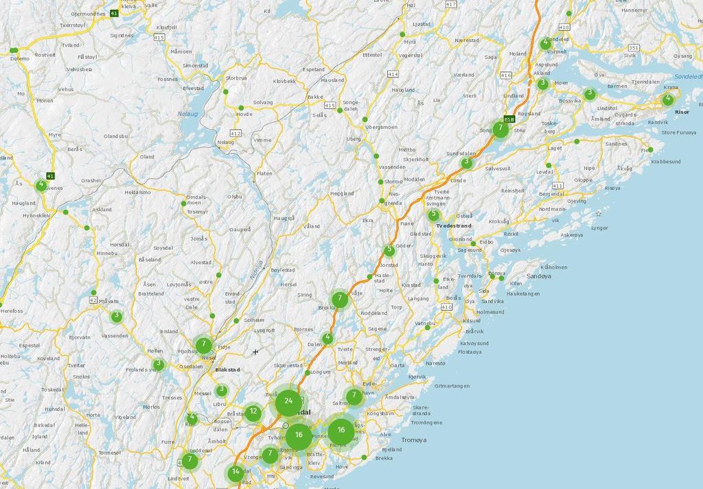 RISIKO OG SÅRBARHETSANALYSE ENDELIG VERSJON 2018 46 (75) 6.1 Trafikkulykker Trafikkulykker er hendelser som brannvesenet er godt trent på å håndtere og som forekommer jevnlig.