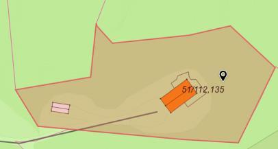 51/130 ligger innenfor 100- meters beltet og må derfor tas ut Grenser til dyrkbar mark SB-148 Matrikkel