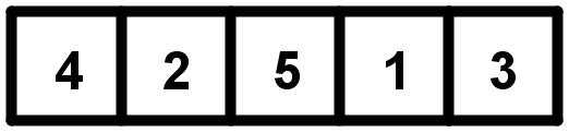 Plasser tallene fra 1 til 5 i hver sin rute slik at opplysningene nedenfor stemmer. Løsning: 1) Det siste tallet er mindre enn det første.