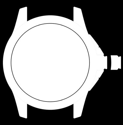 592 L440 Kvartskronografer 1. Kronograftelleverk for 100-dels sekund (midten): Med kronen i posisjon 2 