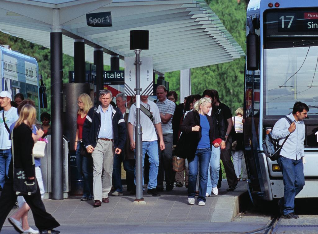 Utbyggingen av dobbeltspor på jernbanen i InterCity-området må ha høyeste prioritet. Kollektivknutepunkt med innfartsparkering må utvikles, og gang- og sykkelveier må prioriteres.