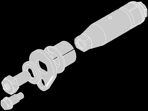 adjacent inner part of bondura conical sleeve. Contact surfaces between outer part of bondura conical sleeve and adjacent bore in support. Warning!