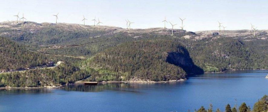 Mer vindkraft Besluttet Frøya (60 MW Snilldal) Sørmarkfjellet (130 MW Hofstad)