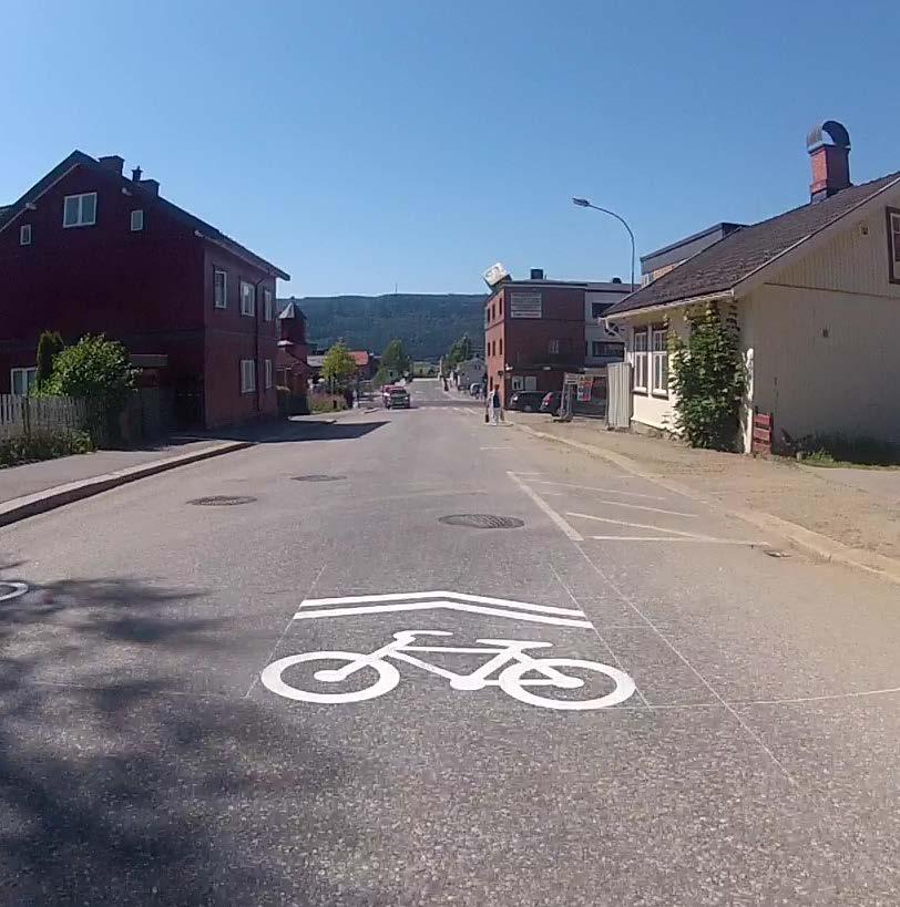 2. «Sharrows» Oppmerking for sykling i blanda trafikk