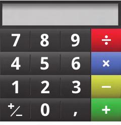 Funksjoner Kalkulator 1 2 3 C/CE = Velg tast på skjermen. Bekreft hver tast. Bruk valgtastene for å fjerne eller for resultat.