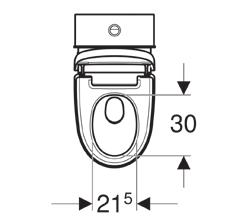 MÅLTEGNINGER AquaClean Mera Classic VH Målene er oppgitt i cm. Dersom man kombinerer dette toalettet med brakett og toalettstøtter, vil den totale bredden være 74 cm. Artikkelnummer: 146.201.11.