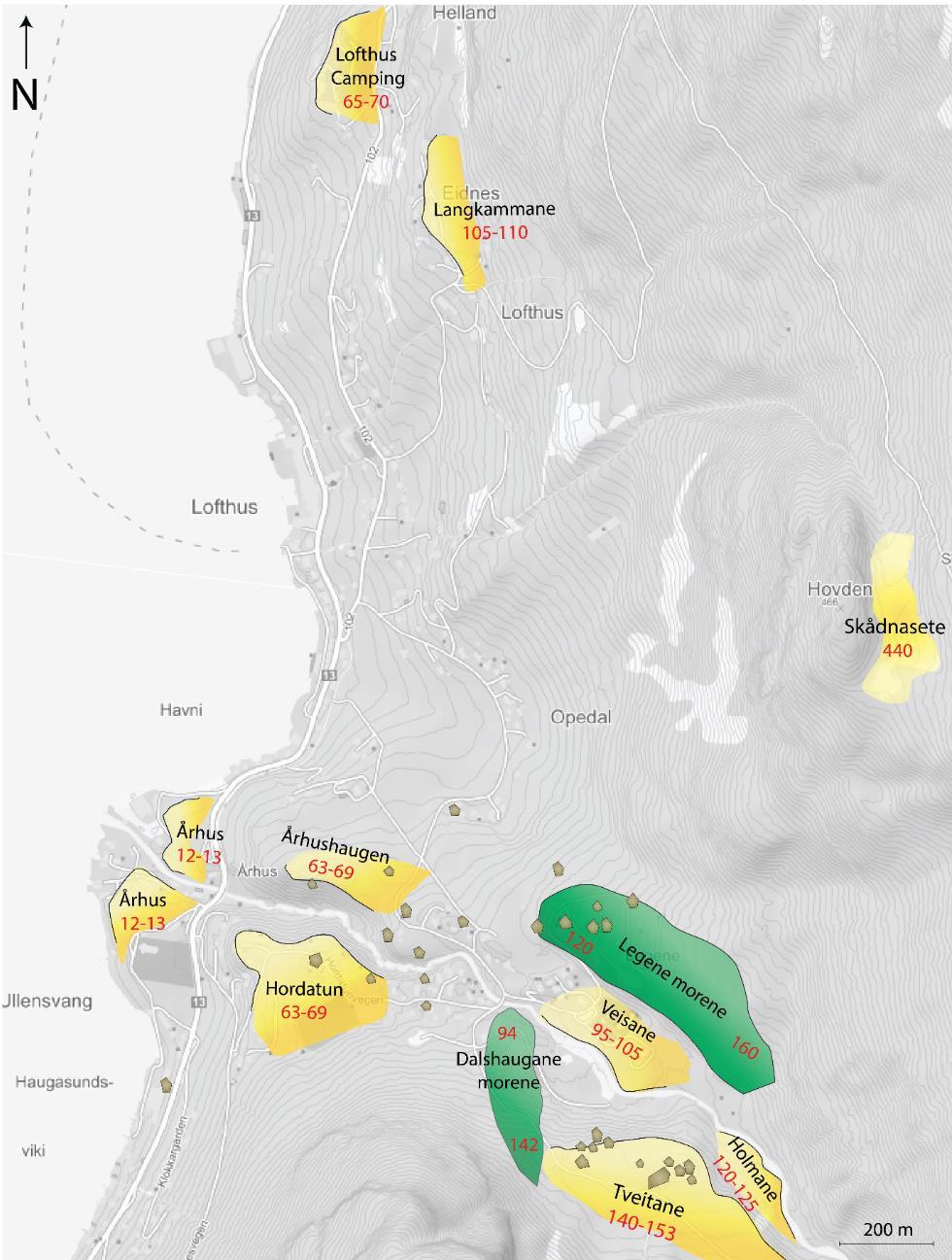 4 Resultater 4.1 Kvartærgeologisk kartlegging Observasjoner fra felt, LiDAR-data og flyfoto (figur 4.1-figur 4.