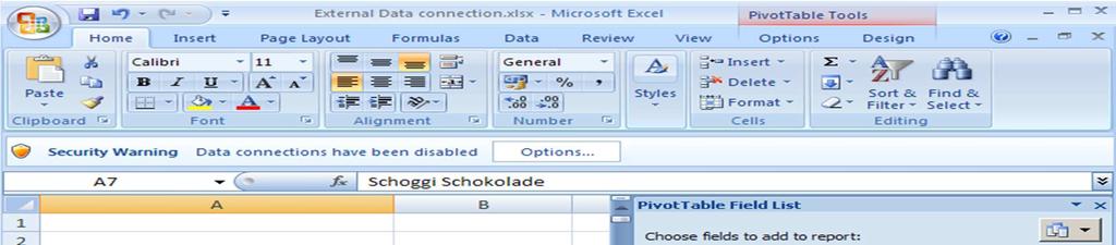 INFORMATION ANALYSIS Using Excel 2007