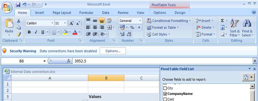 INFORMATION ANALYSIS Using Excel 2007 for BI Business requirement: Navigating around a Pivot Table