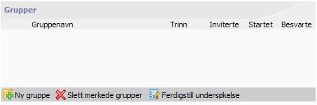 Administrere undersøkelse For å sette i gang eller administrere en undersøkelse velger du undersøkelsens navn i statusbildet under, eller en av fanene øverst i skjermbildet.