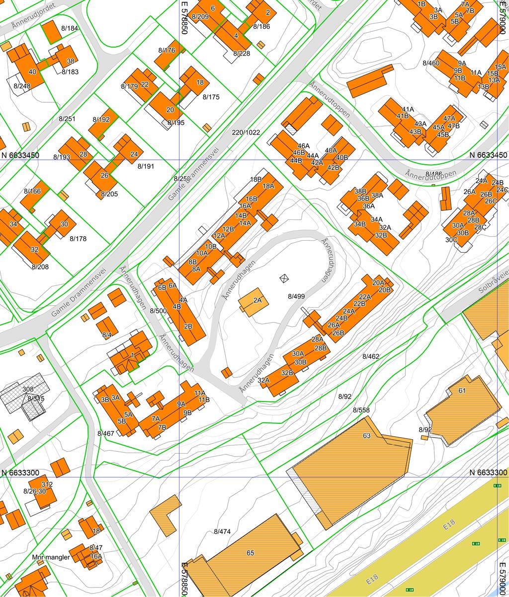 Grunnkart Asker kommune Eiendom: Adresse: Dato: Målestokk: 8/499 Ånnerudhagen 10A 20.03.2019 1:1500 UTM-32 Eiendomsgr. nøyaktig <= 10 cm Eiendomsgr. mindre nøyaktig >200<=500 cm Eiendomsgr.