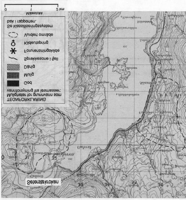 Fig.1. Områdene ved Sæterstøkroken og Sørbygda (kartbladene 1715 I og 1715 IV). REIERSGARD Det vurderte området er avmerket på Fig.2.