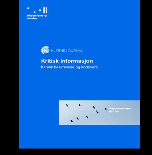 Datadeling Kritisk informasjon Klinisk modell er utarbeidet av E-helse sammen med sektoren. Modellen har vært på høringer og er vedtatt.