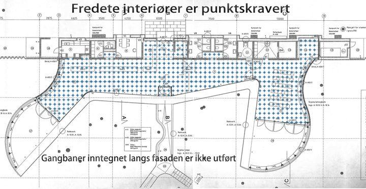 Side 5 Grunnplan med markering av fredete