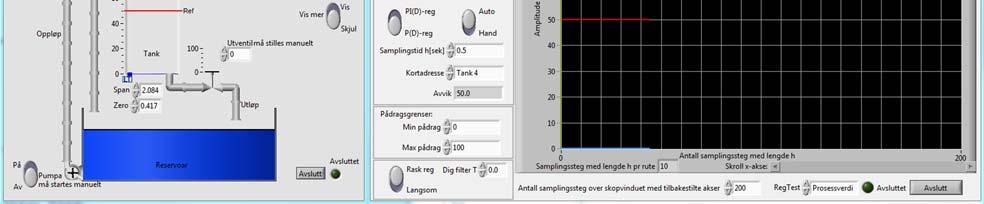 Tank4 visualiserer også nivåregulering av en tank på en bedre måte enn det som er mulig med Simulink-øvingene.