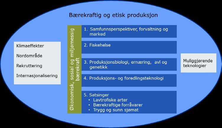 4 Tematiske og faglige prioriteringer HAVBRUK har et klart næringsfokus og retter seg mot hele verdikjeden i havbruk, fra avl og fôrråstoff til konsument, inkludert foredling og marked.