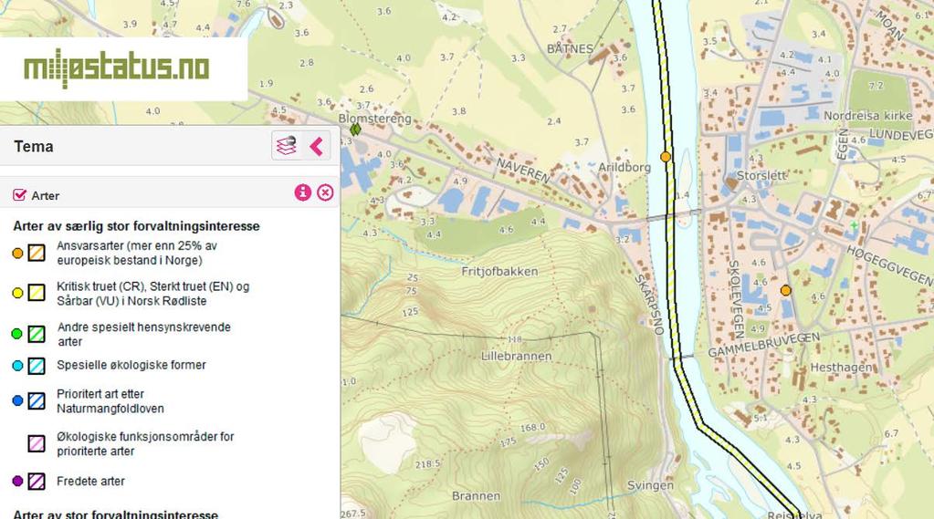 Arter Biologisk mangfold Miljøstatus.